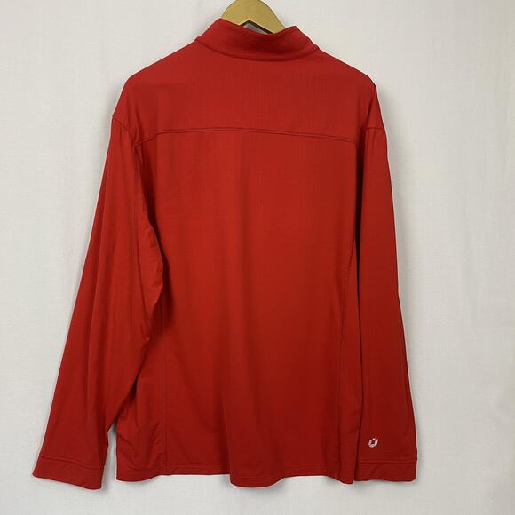 IBKUL Pullover Mens Extra Large Red Quarter Zip UPF 50+ Sun Quick Dry Athletic - Picture 4 of 10